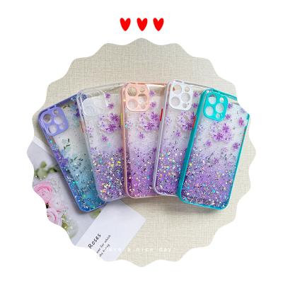 China Epoxy Resin Purple Translucent Cover Shockproof Glitter Sets Luxury Designer Phone Case For Oppo A15 Iphone13 for sale