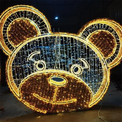 China Commercial Use Decoracion Led Pattern Light 3D Menee Led Pattern Light Bear Pattern Light Christmas Decoration Light for sale