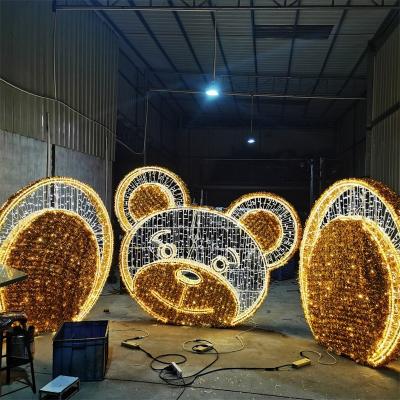 China Commercial Use Big Size 3D Led Pattern Light Bear Pattern Light For Outdoor Theme Park Decoration Light for sale