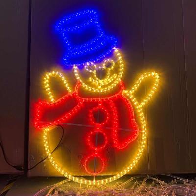 China Commercial Use Hot Sale Outdoor Pattern Light Snowman Christmas Decorations Led Pattern Light for sale