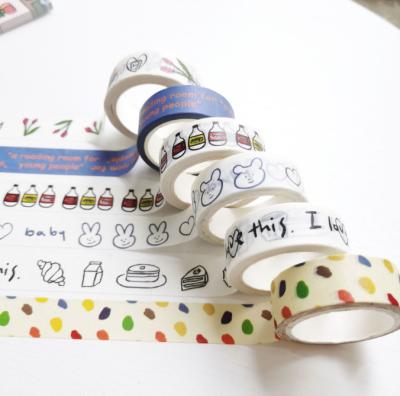 China Waterproof custom printed own design logo washi paper washi masking tape for sale