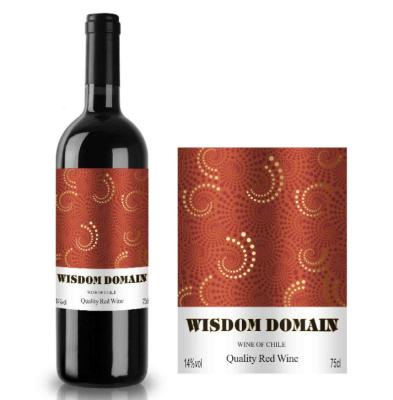 China Scratch Off Manufacturer Printing Custom Logo Private White Wine Bottle Label for sale