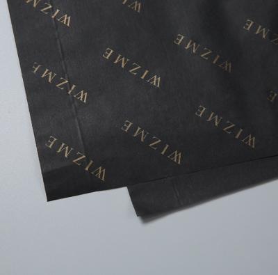 China Recycled Materials Custom Printed Recycled Black And Gold Tissue Paper 15x20 for sale