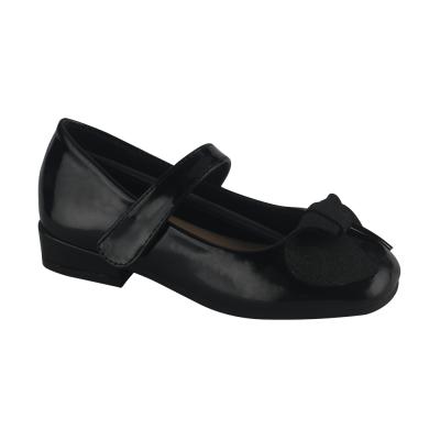 China Breathable Wholesale Latest Design Kids Quality Girls School Loafer Shoes Black for sale