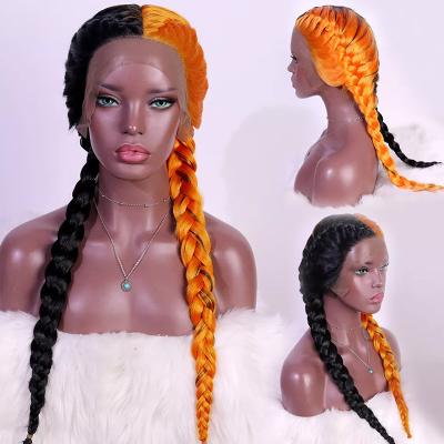 China Braided Wig Elephant Braids Curly Braiding Lace Front Braided Hair Wigs for sale