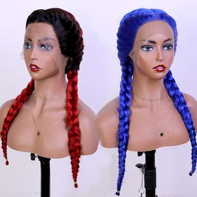 China Curly Braided Wig Color Braiding Hair Braided Wigs Lace Front for sale