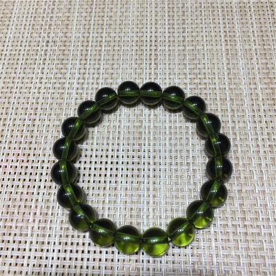 China China Bulk Wholesale Beautiful Moldavite 9-10mm Bead Charm Bracelet for sale