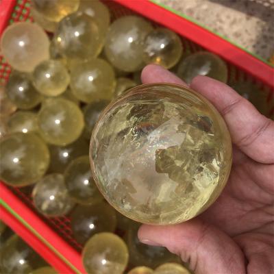 China Yellow Smoky Quartz Crystal Ball For Gift Decoration from china high quality natural citrine sphere for sale