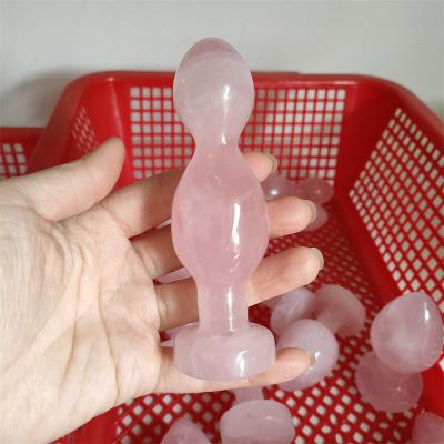 China Wholesale Natural China Rose Quartz Crystal Plugs Anal Butt Plugs Women Vagina Sexy Anal Toy for sale