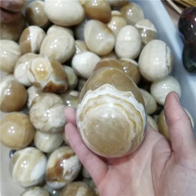 China China Ornament Nice Natural Egg Shaped Yellow Topaz Stone Crystal Egg For Healing for sale