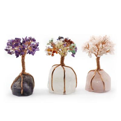 China Natural China Raw Ore Copper Wiring Gravel Wealth and Fortune Tree of Life Crystal Wealth Money Tree,Lucky Fortune Tree Crystal for Decoration for sale