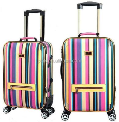 China Fashion Lady Trolley Case Kids PU PC ABS Luggage Wheeled Travel Bag for sale