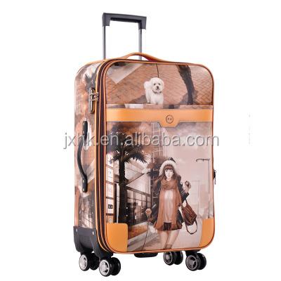 China Fashion PU Leather Waterproof Kids Travel Bags Women Luggage Trolley Suitcase For Kids for sale