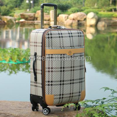 China PU Printing Design PU Luggage Bags And Travel Trolley Suitcase Set For Business And Leisure for sale