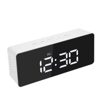 China Calendars Digital Led Wall Clock Automatically Dim Alarm Clock Mirror Luminance Personalized Table Clock for sale