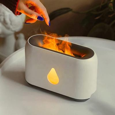 China Household Flame Aroma Diffuser Work With Oil Fire Flame Effect LED Light 200mL USB Creative Air Humidifier For Room Hotel Office for sale