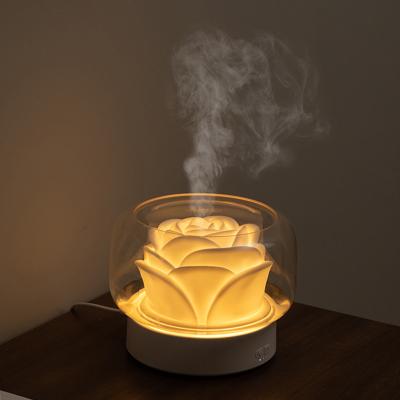 China Household Lotus Humidifier 400mL Essential Oils Diffuser 7 Colors Night Light Fill Top Water Ultrasonic Humidifier for sale