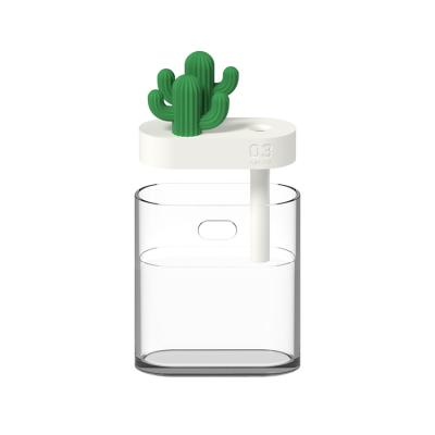 China Wholesale 160ML Car Mini Cactus Air Transparent Humidifier Air Humidifier For Home Office for sale