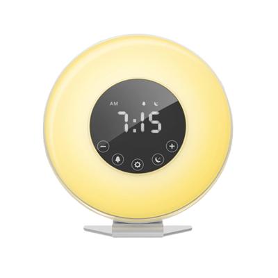 China Calendars FM Radio Digital Clock Sunrise Led Night Light Digital Alarm Clock With FM for sale