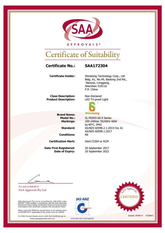 SAA - Shenzhen ShineLong Technology Corp., Ltd.