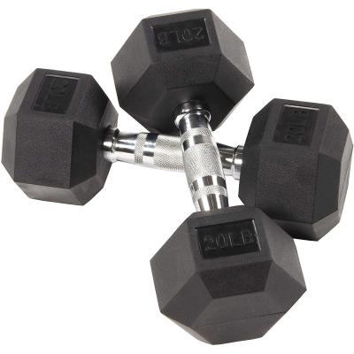 China Home Use Rubber Wrapped Mancuerhex Mancuer Dumbbell Juego For Home Gym Free Weight Training for sale