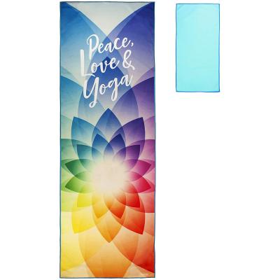 China Custom Yoga Mat Cover Towel Sports Microfiber Yoga Towels Logo Printed Non Slip Microfiber Yoga Towel for sale