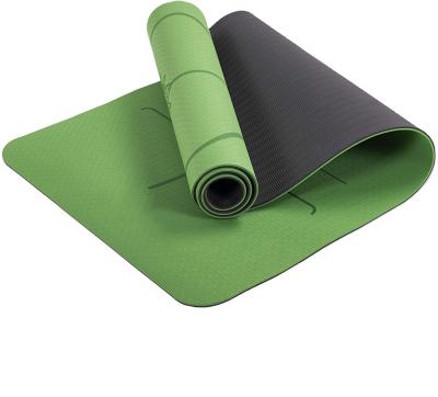 China Tape Fitness Mats 6mm Anti Slip Printed Custom Logo Thick Quality Yoga Mats Yoga Pilates Workout for sale