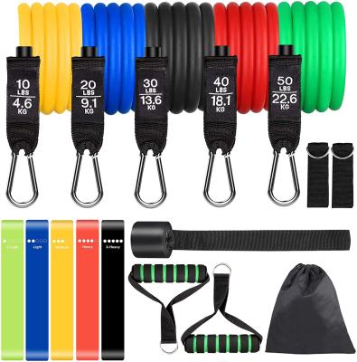 China JY Durable Sample Exercise Band Free Tube 100lbs 150lbs 11 Conjunto Piezas Resistance Bands Bandas de resistencia for sale