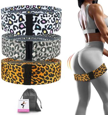 China Durable Custom Printed Jy Bande De Resistance Latex Fabric Cheetah Fitness Resistance Exercise Bands for sale