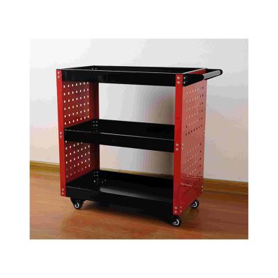 China Cheap And High Quality 3 Tier Cold Rolled Steel Rolling Workshop Tool Storage Trolley Hand Push Tool Utility Cart for sale