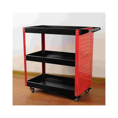 China Hot Selling 3 Tier DIY Tool Cart Cold Rolled Steel High Quality Steel Auto Tool Trolley Workshop Dismountable Trolley for sale