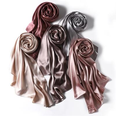 China like color silk pure silk satin style fashion scarf border women hijab for sale