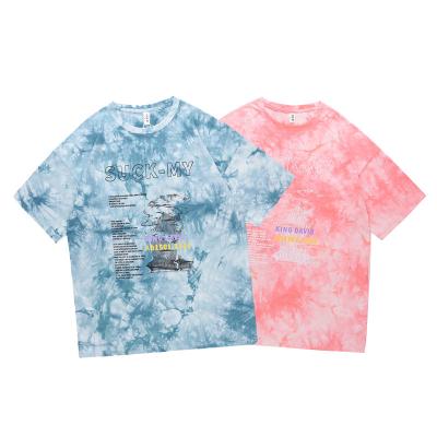 China 2021 New Anti-wrinkle Spring/Summer Collection Cotton Printed Sublimation Fashionable Tie Dyed Mens T-shirts for sale