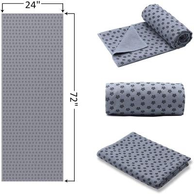 China SOUL FREE Customized Microfiber Long Yoga Grid Cover Stitches QUICK DRY Non Slip Sweat Absorbent Yoga Towel for sale