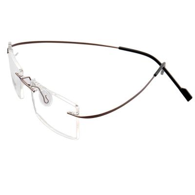 China Factory Supply Good Quality B Glass Professional Flexible Rimless Titanium Frame Reading Glasses for sale