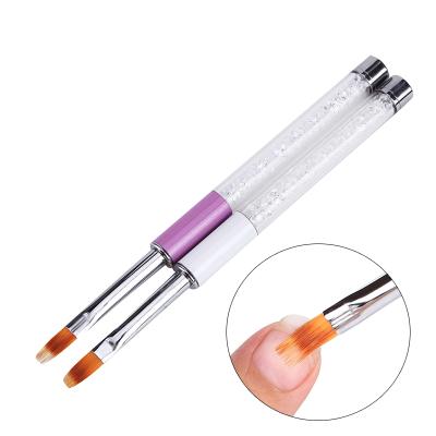 China Custom UV Nail Art Brush With Acrylic Handle Logo Nylon Hair Gel Ombre for sale