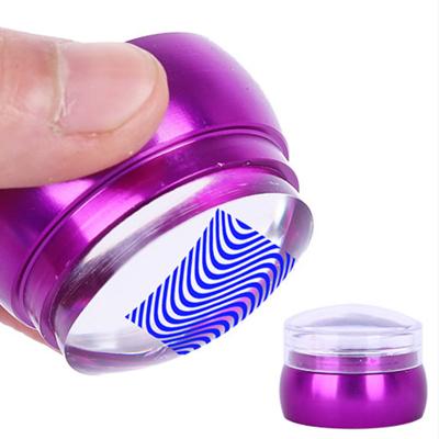 China High Quality Metal Jelly Popular DIY Silicone Jelly Silicone Nail Art Stamper Clear Metal Handle with Scraper for Stamping Printing Manicure Image Polish Tool for sale