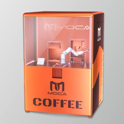 China Indoor Prefab Coffee Shop Wooden Retail Cabin Robot Arm Vending Machine Design Indoor Coffee Kiosk for sale