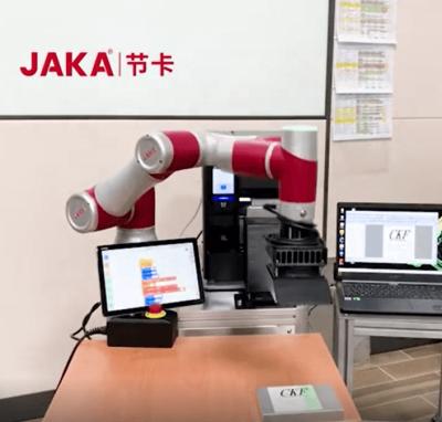 China Hotels Jaka Robot Arm Paper Label Bottle Labeling Machine Wrapping Field for sale