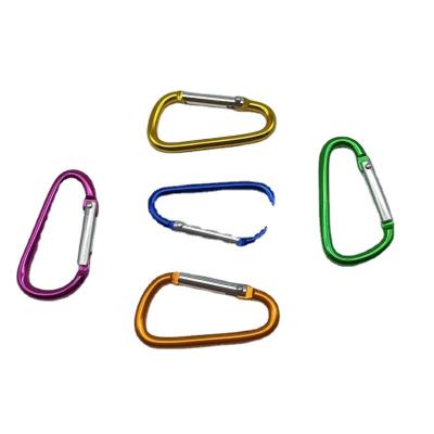 China Custom OEM D Shape Carabiner Clip Snap Keyrings D-Ring Gourd Type Aluminium Spring Rings Hook For Bags Purses for sale