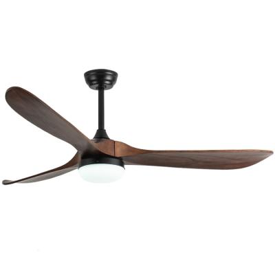 China With Light 52inch 3 Blade Ceiling Fan Wood Glass Shade LED-12W*2 Ceiling Fan With Light for sale