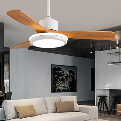 China 52 Inch 3 Blade Lower Noise Remote Control Single Bedroom Led Fan With Ceiling Fans With Light for sale