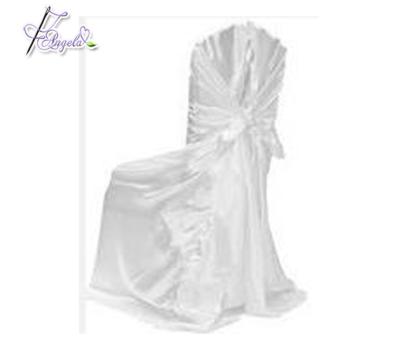 China Plain White Cheap Satin Universal Chair Covers For Wedding Event Decorations for sale