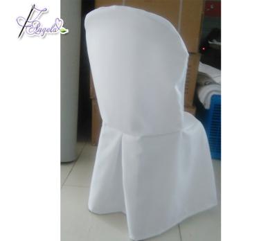 China Simple Beach Wedding Chair Covers , Polyester White Base Chair Covers Side Ply For Miami Plastic Chairs In Beach Weddings for sale