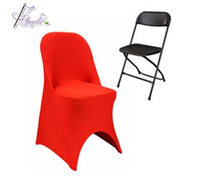 China Simple Red Polyester Stretch Wedding Decoration Chair Cover Used To Fit Folding Chair for sale