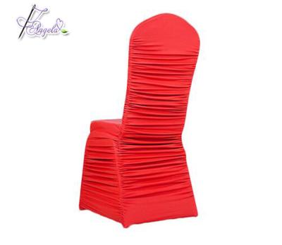 China Simple Luxury Fancy Chiavari Chair Covers For Weddings Ruffled Chair Covers, Pleated Chair Covers, Ruched Chair Cover for sale