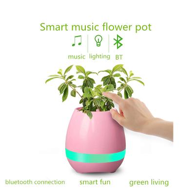 China Bluetooth speaker+touch smart piano music mode flower pot with LED light touch smart piano music flower pot for sale