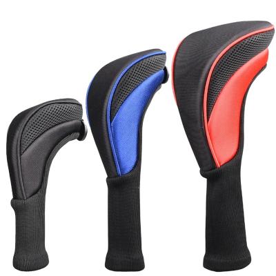 China Protect golf clubs 3pcs Golf Club Head Covers Woods Driver Long Interchangeable 1 3 5 7 Driver Fairway Hybrid Golf Putter Cover Headcovers for sale