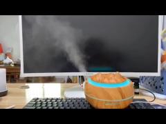 400ML Mountain View Wood Grain Hollow Aroma Humidifier For Bedroom