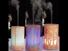 300ml Mini USB Negative Ion Wooden Aroma Diffuser With 7 Colors LED Lamp with Remote and WIFI